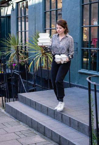 9" x 6" Large Bagasse Clamshell (200) - main image