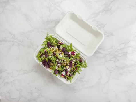 9" x 6" Large Bagasse Clamshell (200) - main image