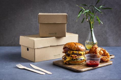 (100) Premium Burger Meal Box 24.5 x 12cm / 9 x 5in - main image