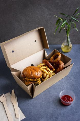 (100) Premium Burger Meal Box 24.5 x 12cm / 9 x 5in - main image
