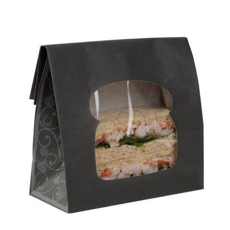 Colpac - Black Laminated Sandwich Bag - Window - main image