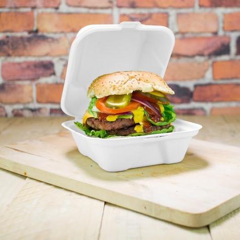 6" Bagasse Burger Box (500) - main image