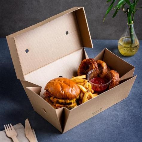 (100) Premium Burger Meal Box 24.5 x 12cm / 9 x 5in - main image