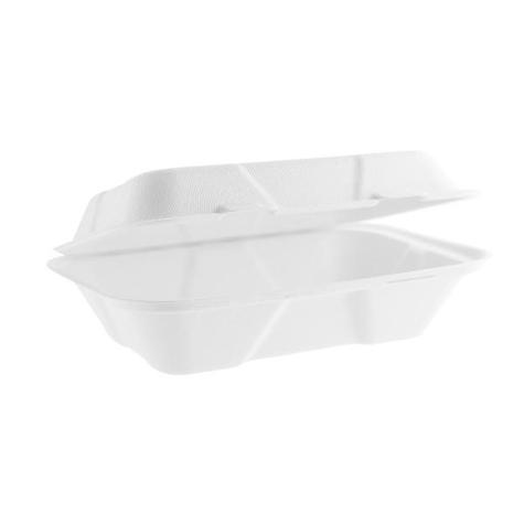 9" x 6" Large Bagasse Clamshell (200) - main image