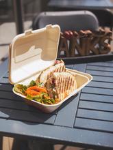 9" x 6" Large Bagasse Clamshell (200) - thumbnail image 8