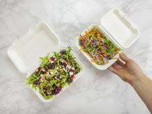 9" x 6" Large Bagasse Clamshell (200) - thumbnail image 16