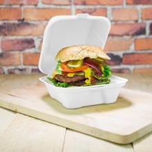 6" Bagasse Burger Box (500) - thumbnail image 1