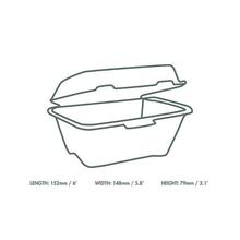 6" Bagasse Burger Box (500) - thumbnail image 2